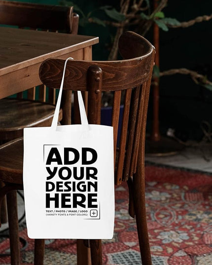 shop4ever Personalized Custom Design Your Own Eco Cotton Tote Reusable Shopping Bag Customizable Gift