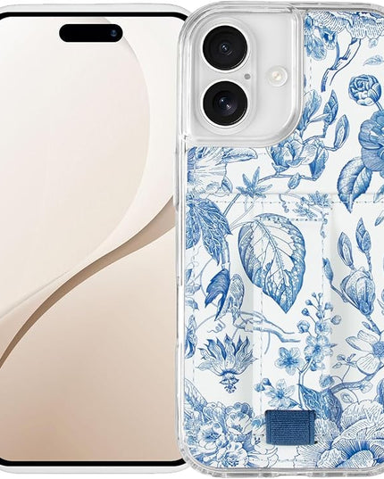 Walli Cases for iPhone 17 Case Aesthetic Wallet Phone Case Card Holder, Securely Holds up to 2 Cards - Cute, Trendy Phone Cover for Women, fits iPhone 17, with Kickstand & Finger Strap