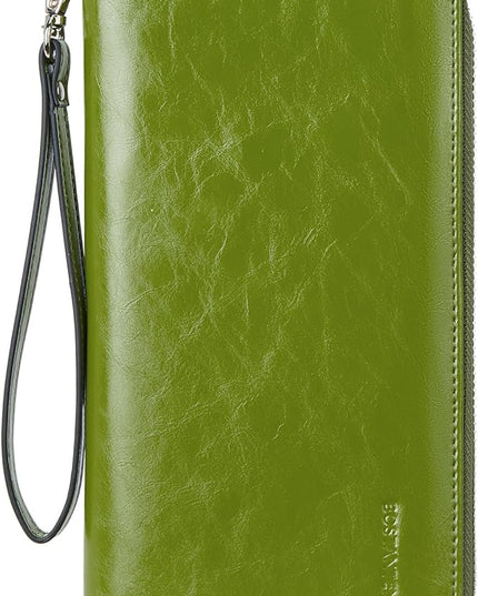 BOSTANTEN Leather Wallet for Women RFID Blocking Zip Around Credit Cards Holder Phone Clutch