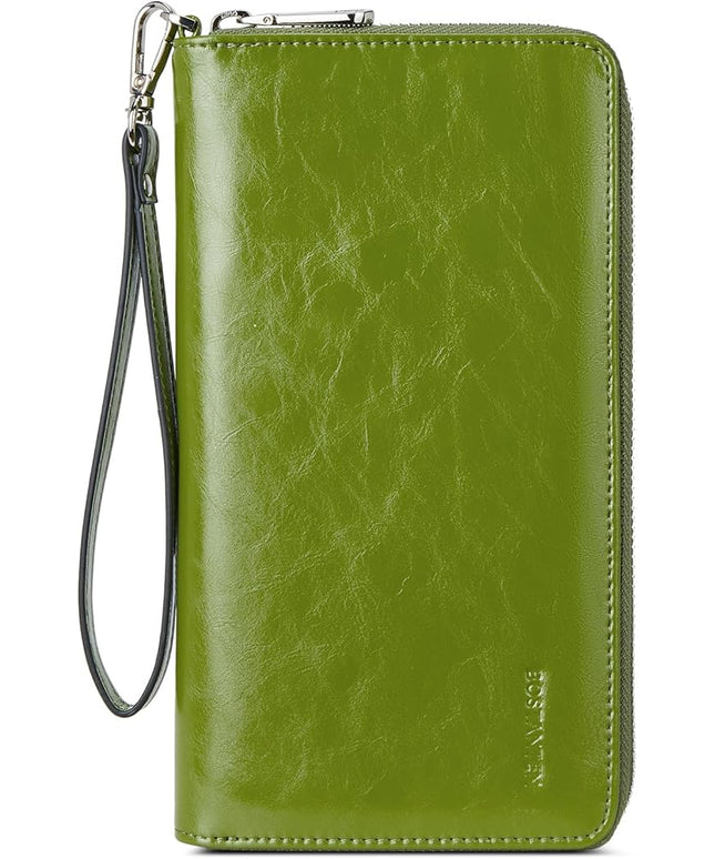 BOSTANTEN Leather Wallet for Women RFID Blocking Zip Around Credit Cards Holder Phone Clutch