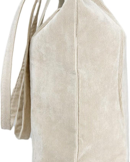 Corduroy Tote Bag Cute Tote Bags for Women Shoulder Bag with Inner Pocket for Work Beach Travel and Shopping Grocery