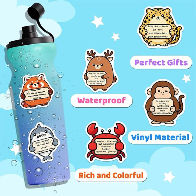 100PCS Cute Stickers for Kids, Affirmation Animal Stickers, Motivational Stickers for Kids Adults, Inspirational Vinyl Waterproof Decals for Water Bottles,Laptops, Phones, Journal Scrapbook