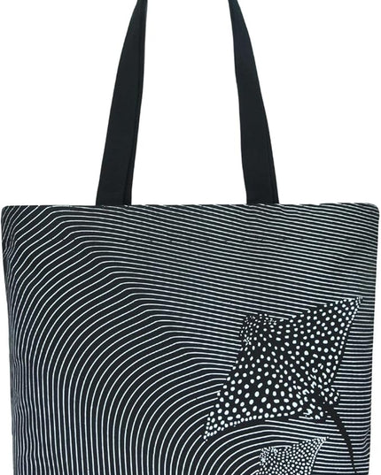 Ecoright Aesthetic Canvas Tote Bag for Women Large Zipper Tote Bags with Pocket, Womens Tote Bag for Yoga, Work, Beach