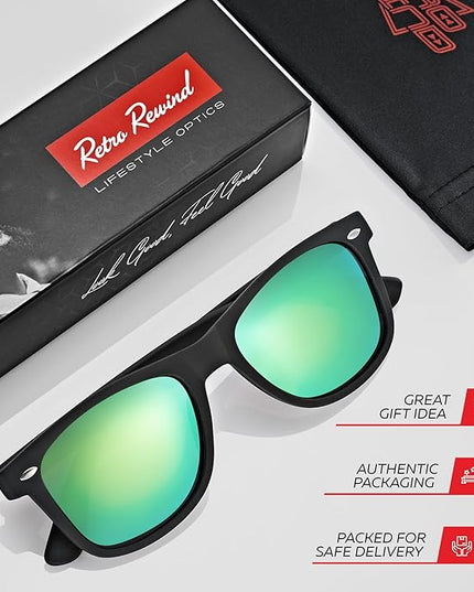 Retro Rewind Polarized Sunglasses for Men and Women - UV Protection Classic Sun Glasses