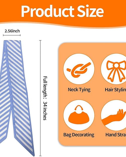 24PCS Fashion Scarves for Women Multifunctional Neck Scarves Purse Scarf Headbands for Bags Hair Accessories