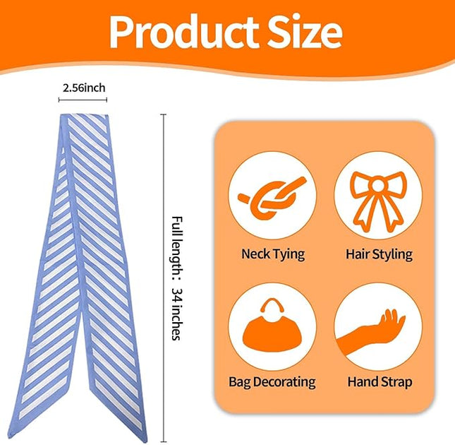 24PCS Fashion Scarves for Women Multifunctional Neck Scarves Purse Scarf Headbands for Bags Hair Accessories