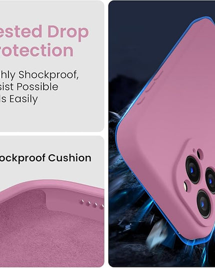 FireNova Designed for iPhone 15 Pro Max Case, Silicone Upgraded [Camera Protection] Phone Case with [2 Screen Protectors], Soft Anti-Scratch Microfiber Lining Inside, 6.7 inch, Lilac Purple