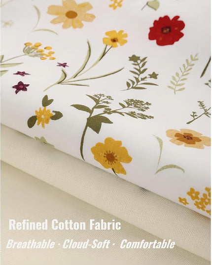 Floral Cotton Canvas Tote Bag for Women: 14x15 Inches Reusable Grocery Bag for Work, School, Travel, Gym