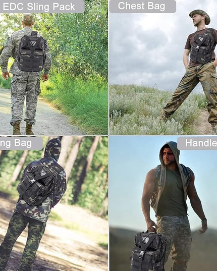 HAOMUK Tactical Sling Bag Pack Military Rover Shoulder Sling Backpack EDC Molle Assault Range Bag