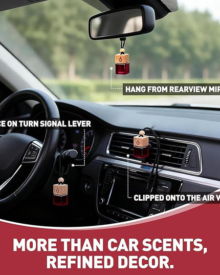 Car Air Freshener Hanging 2 Pack, Rosehip Wine Scent Car Perfume, Long Lasting Automotive Essential Oil Diffuser, Cute Car Accessories for Women Men