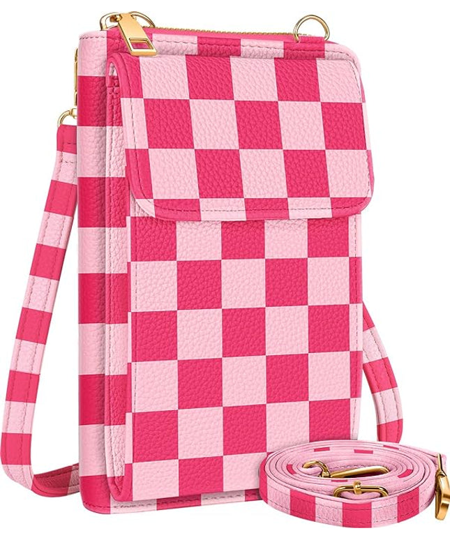 Cute Small Crossbody Purse Cell Phone Bags for Women - Leather Cellphone Wallet Purse with Shoulder Strap
