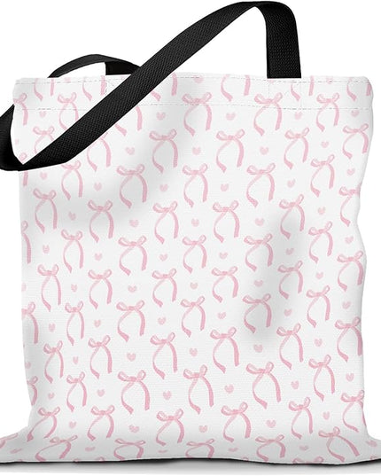 Canvas Tote Bag for Women，Cute Heavy-Duty Shoulder Bag with Zipper Pocket -Travel Tote for Grocery, Gym,Shopping
