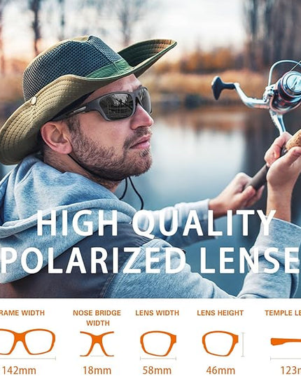 suoso Polarized Sports Sunglasses for Men: UV400 Protection Glasses Womens Wrap Around Goggles for Driving Fishing