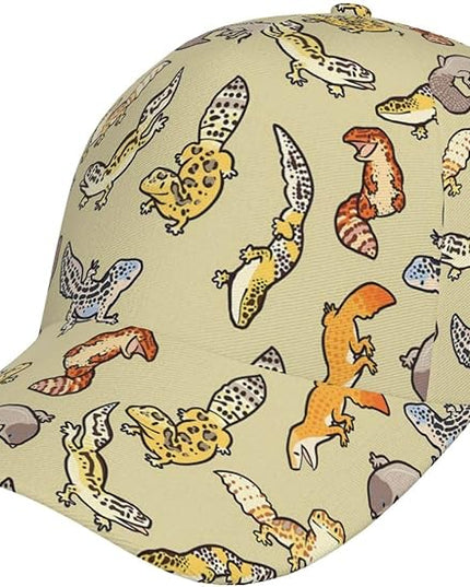 ACTYDER Cartoon Cute Leopard Gecko Sunscreen Baseball Cap Women & Men, Sport Adjustable Baseball Hat, Sun Cap, Trucker Hat