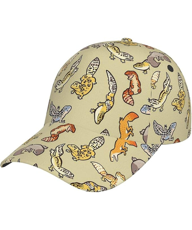 ACTYDER Cartoon Cute Leopard Gecko Sunscreen Baseball Cap Women & Men, Sport Adjustable Baseball Hat, Sun Cap, Trucker Hat