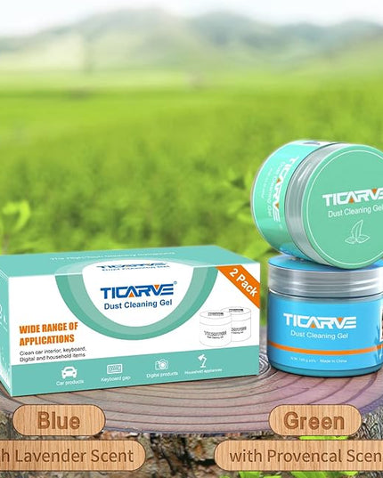 TICARVE 2Pack Cleaning Gel for Car Putty Car Slime Cleaning Car Detail Putty Tools Car Interior Cleaner Automotive Car Cleaning Kits Keyboard Cleaner Blue Green (320g/11.2oz)