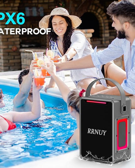 Portable Bluetooth Speaker 60W IPX6 Waterproof Wireless Speakers with Deep Bass, TWS Pairing, DSP Stereo Sound, Led Light, Big Powerful Loud Outdoor Boombox for Home Party Camping Beach