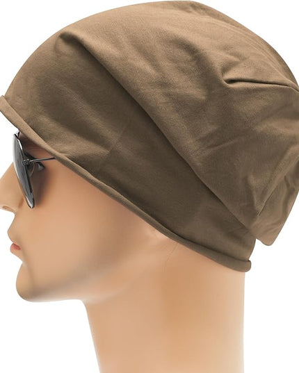 ZLYC Cotton Thin Slouchy Beanie Hat for Men Women Fashion Soft Stretch Knit Skull Cap