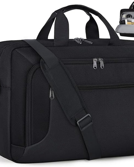 Laptop Bag 17.3 Inch Laptop Briefcase Large Waterproof Laptop Case for Men Women Business Office Work Computer Bag 17 Inch Adjustable Shoulder Messenger Bag, Black