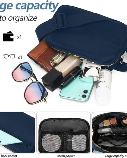 Belt Bag for Women, Cross Body Fanny Pack Fashion Waist Packs Everywhere Belt Bag with Adjustable Strap Gifts Birthday Gifts for 4 5 6 7 8 9 10 11 12 13 Year Old Girls (Dark blue)