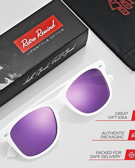 Retro Rewind Polarized Sunglasses for Men and Women - UV Protection Classic Sun Glasses
