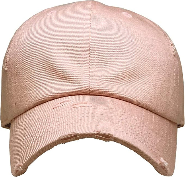 KBETHOS Vintage Washed Distressed Cotton Dad Hat Baseball Cap Adjustable Polo Trucker Unisex Style Headwear
