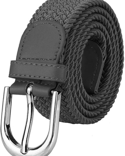Falari Men Women Multicolored Elastic Stretch Braided Belt Canvas Fabric Woven No Holes Belt