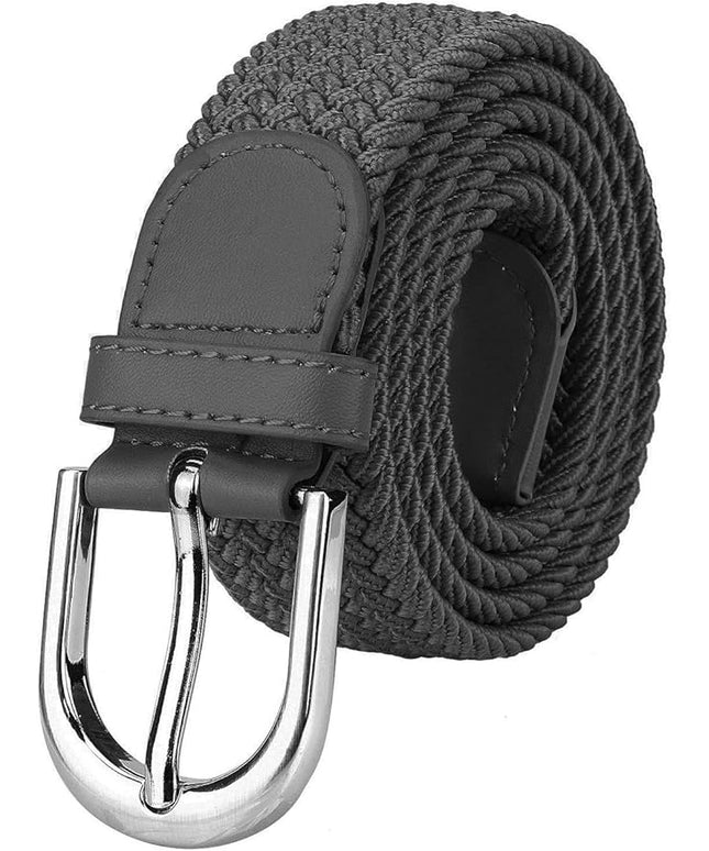 Falari Men Women Multicolored Elastic Stretch Braided Belt Canvas Fabric Woven No Holes Belt