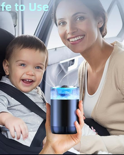 Smart Dffuser for Car with Fragrant Oil Packets, Colorful Light Scent Diffuser, Auto On/Off Car Air Freshener, Adjustable Intensity, 4 Mode Scents Refill X2 (Ocean)