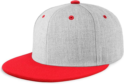 CHOK.LIDS Flat Bill Visor Classic Snapback Hat Blank Adjustable Brim High Top End Trendy Color Style Plain Tone Baseball Cap