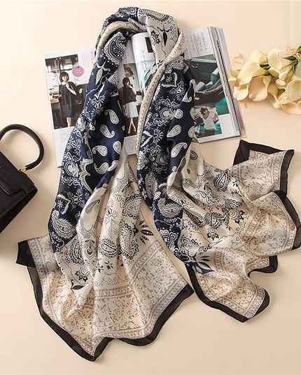 Fashion Scarves Scarf 100% Silk Feeling Scarf Silk Like Scarves Long Lightweight Sunscreen Shawls for Women