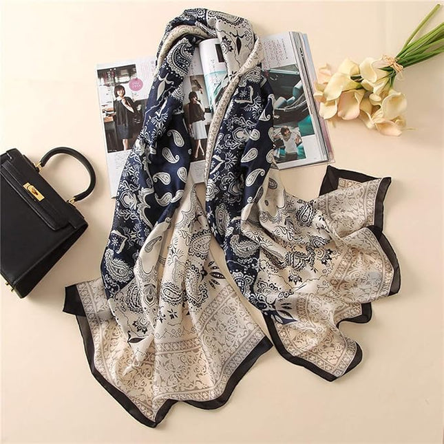 Fashion Scarves Scarf 100% Silk Feeling Scarf Silk Like Scarves Long Lightweight Sunscreen Shawls for Women