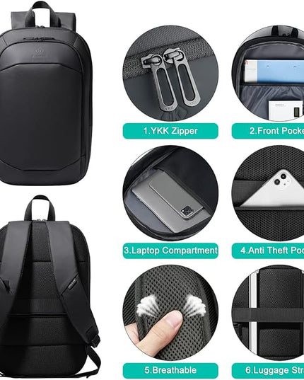 Business Backpack for Men 17 Inch,Slim & Expandable Waterproof Travel Laptop Backpack with USB Charger Port,Anti-Theft Lightweight Large Work Computer Bag,College Laptop Backpacks Gifts for Men Women