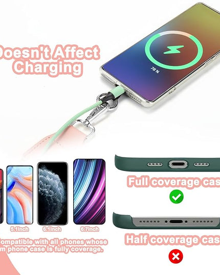 XANGNIER Clip and Go Strap for Phone with Wallet Crossbody, Phone Strap with Zippered Wallet, Adjustable Anti Theft Cellphone Lanyard for Women, Cellphone Chain Accessories,Multicolor 18