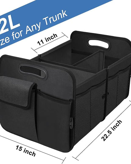 Trunk Organizer, Collapsible Waterproof Multi-Functional car Trunk Grocery Organizer Storage for SUVs & Sedans, Car Accessories for Women/Men, 3 Compartments
