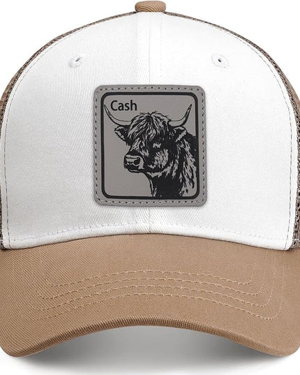 Animal Trucker Hats Leather Pattern Adjustable Snapback Mesh Animal Baseball Cap for Men