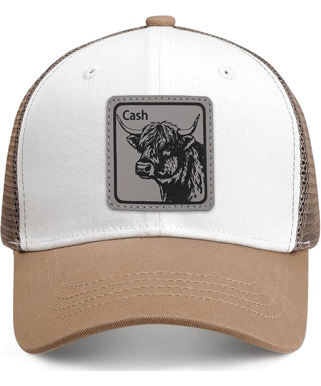 Animal Trucker Hats Leather Pattern Adjustable Snapback Mesh Animal Baseball Cap for Men