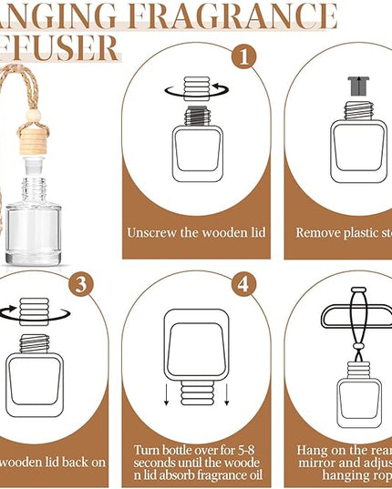 AROIC 6 Pack Car Air Freshener, Mahogany Premium Woody Car Air Freshener Diffuser Fragrance, Hanging Essential Oil Diffuser for Auto Interior Decor, Long Lasting Natural Scent Car Accessories Unisex
