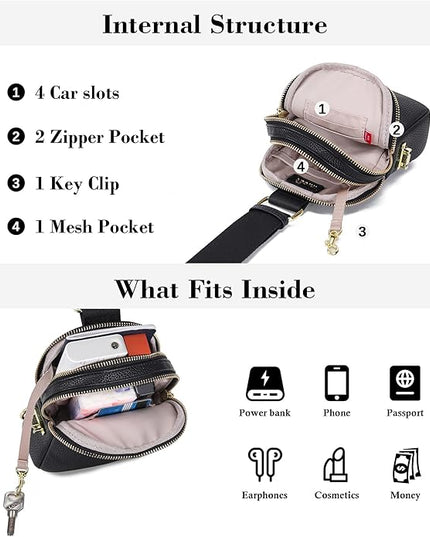 INICAT Small Anti Theft Crossbody Bags Women Valentine's Day Gifts, Vegan Leather Sling Cross Body Purse Travel Essentials