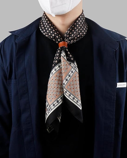27.5 Inches Square Silk Feeling Neck Scarf for Men Necktie Silk Bandanas Pocket Square Cowboy Scarves