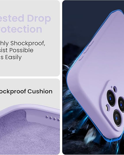 FireNova Designed for iPhone 16 Pro Max Case, Silicone Upgraded [Camera Protection] Phone Case with [2 Screen Protectors], Soft Anti-Scratch Microfiber Lining Inside, 2024, Clove Purple