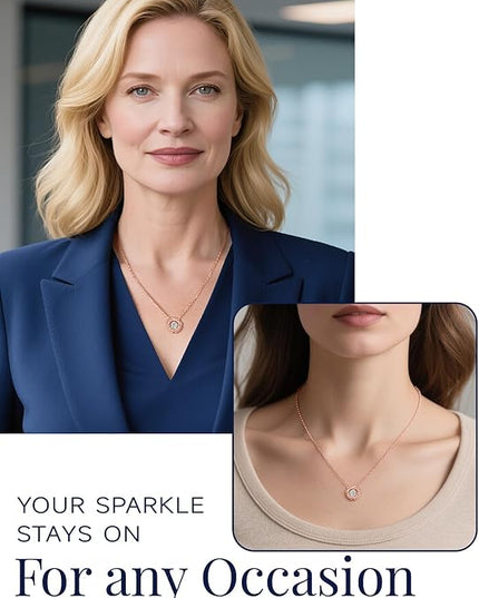 MomentWish Necklace for Women, Sparkling Gift for Her, 1Carat Moissanite Heart Pendent for Her, 925 Sterling Silver Dance Necklace for Anniversary Christmas Valentines