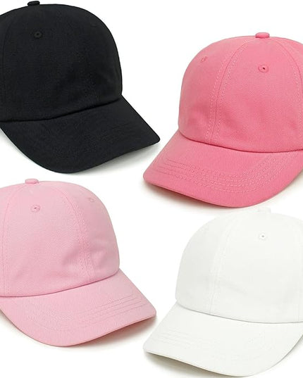 4 Pieces Toddler Baseball Hat Kid Baseball Cap Washed Cotton Adjustable Caps Hats for Boys Girls