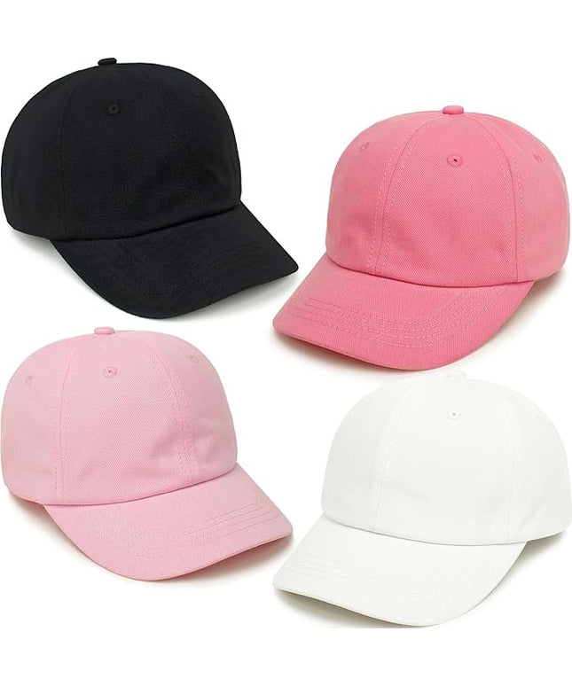4 Pieces Toddler Baseball Hat Kid Baseball Cap Washed Cotton Adjustable Caps Hats for Boys Girls