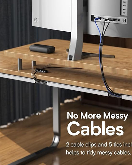 DELAMU 4 Pack Cable Management Under Desk - Office & Home Cable Organizer,J-Channel Cable Management for Clutter-Free Environment,Cable Management Kit,Cord Organizer for Desk,Cord Management,4X15.7in
