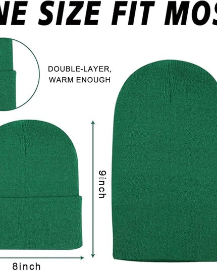 ZH 12-Pack Knitted Winter Beanie Hats for Men and Women, Warm and Cozy Cuffed Skull Caps, Bulk Purchase