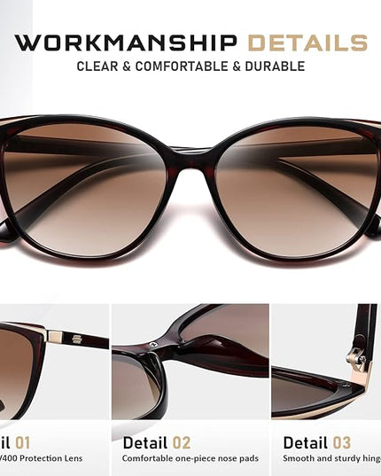 Trendy Cat Eye Sunglasses for Women Fashion Cateye UV400 Protection Glasses CL22017