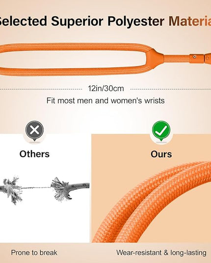 Dadanism Phone Wrist Strap, Universal Adjustable Hand Wrist Strap Lanyard for iPhone 17 and Most Smartphones, Multifunctional Patch Lanyard with Phone Tether Tab for Women and Men, Orange