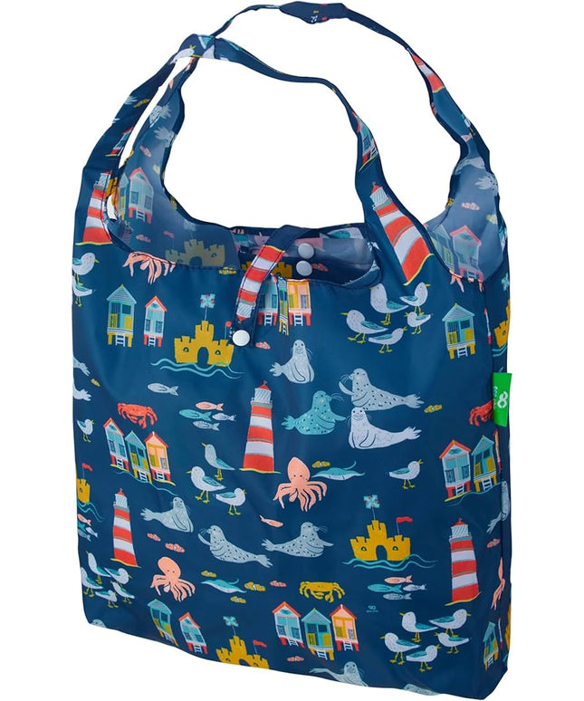 ECO CHIC Foldable Reusable Grocery Bags - Lightweight, Recycled & Reusable Shopping Bag - Waterproof Packable Tote