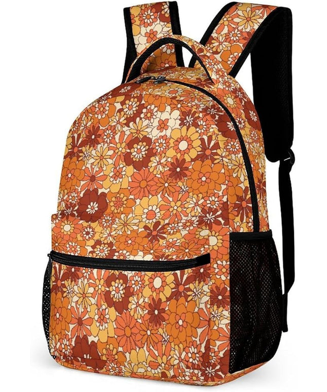 Fashion Boho Retro Floral Backpack Lightweight Large Capacity Laptop Daybag for Travel Work